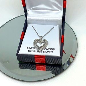 Women’s JCpennys Sterling Silver diamond Heart NWT